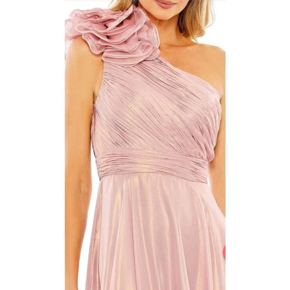 New Mac Duggal ROSETTE ONE SHOULDER Floral Appliqued Formal Dress Rose 16 $498 - Picture 3 of 9